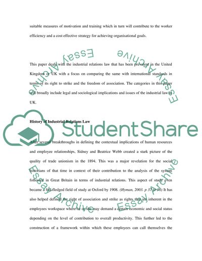 Industrial Relations Law in the UK