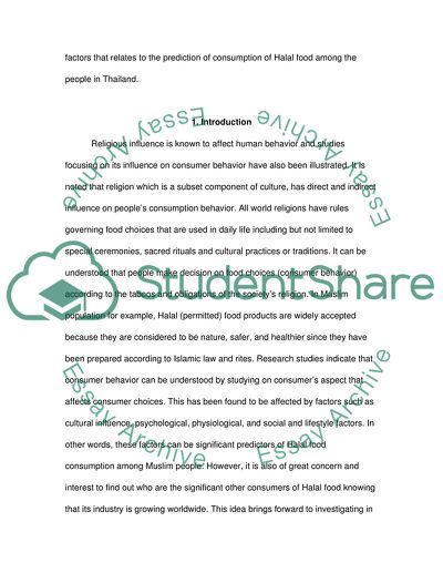 Halal Food Consumption in Thailand