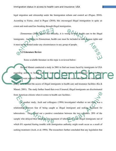 Immigration Status In Access to Health Care And Insurance Among the Polish Immigrants In the USA