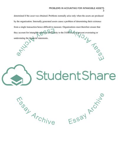 The problems encountered while accounting for intangibles are accurately identified and explained