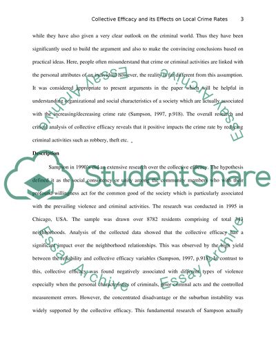 What is collective efficacy and, how, if at all does it affect local crime rates