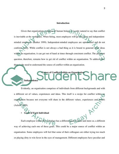 Causes of Conflicts in Organizations