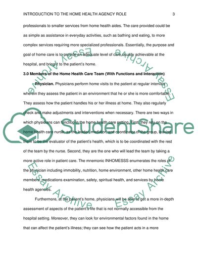 Introduction to the Home Health Agency Role