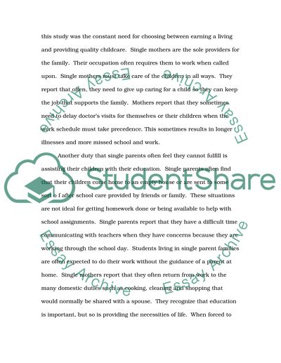 Single parent families