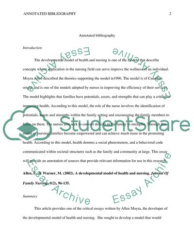 Annotated Bibliography