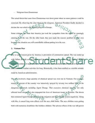 The United States Interventions Justifications