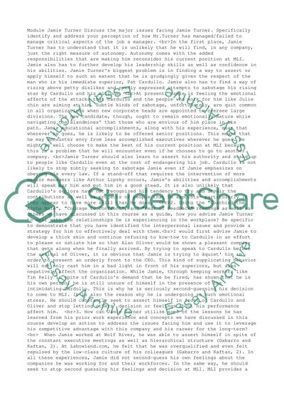 The Major Issues Facing Jamie Turner