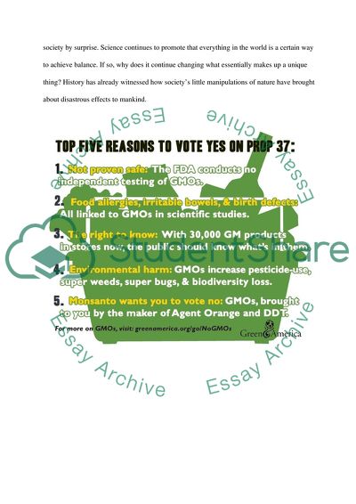 Impacts of Genetically Modified Organisms