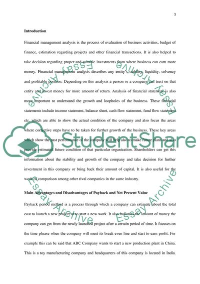 Main Advantages and Disadvantages of Payback and Net Present Value