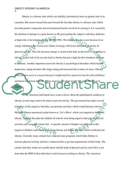 Obesity Epidemic in America