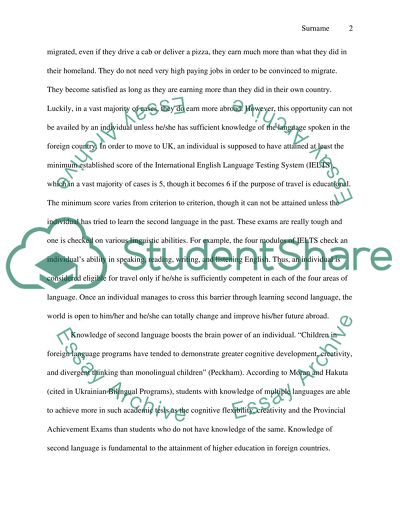 Learing Secondary Languages should be supported