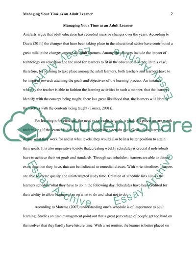 Managing Your Time as an Adult Learner