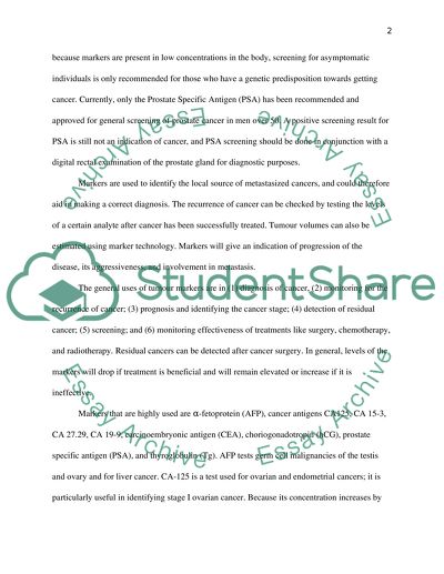 The Use of Tumour Markers