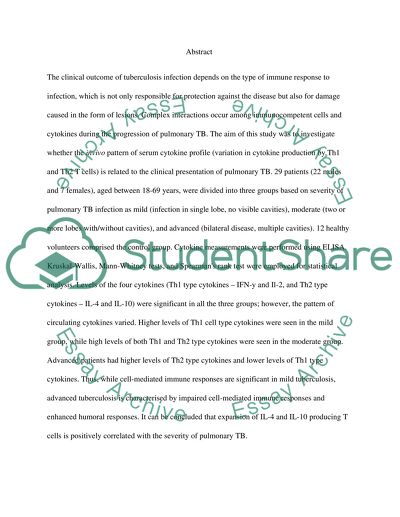 Microbial disease and immunology Assignment. Writing a scientific abstract
