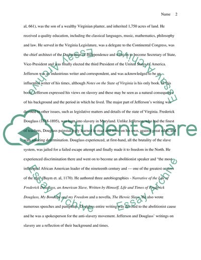 Slavery in America - Thomas Jefferson and Frederick Douglass