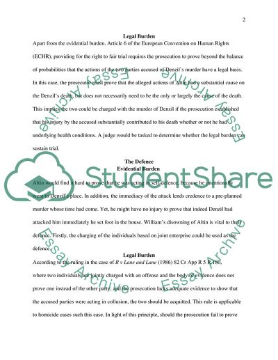 Criminal Evidence Law - Evidential and Legal Burden