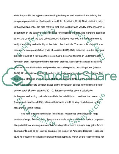 Role of Statistics in Research