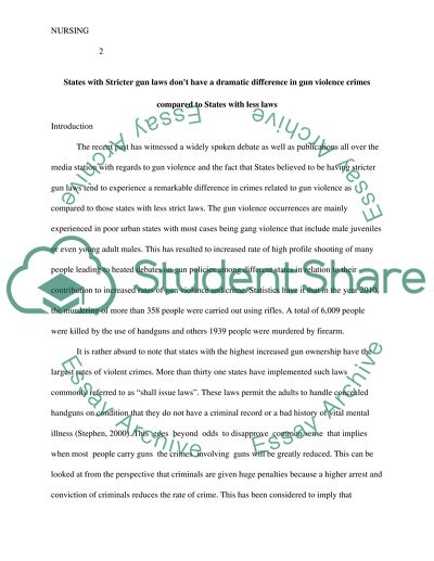 States With Stricter Gun Laws and Gun Violence Crimes