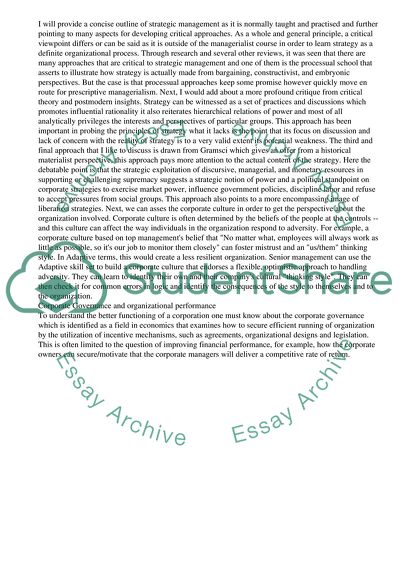 The Basic Streamlines Used in Evaluation of the Organization