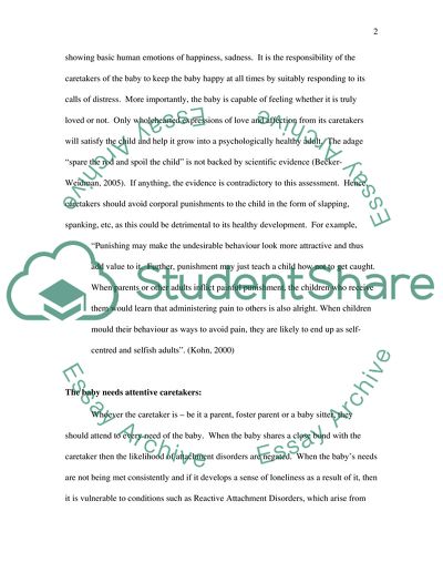 What does a baby need in order to give it a good start in life