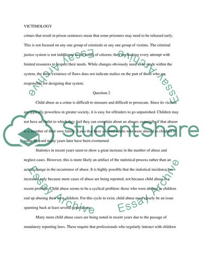 Criminal Justice / VICTIMOLOGY