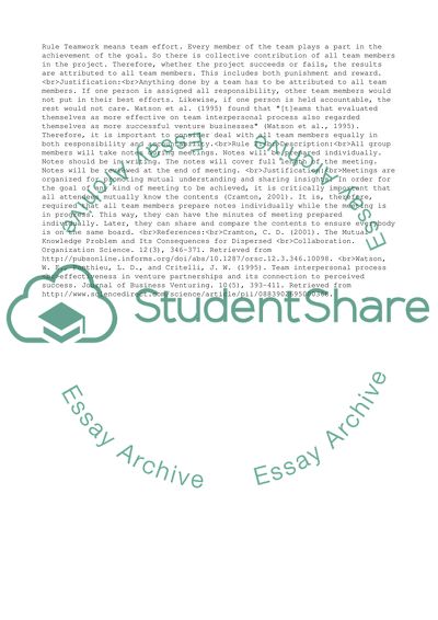 Team operating guide lines and principles