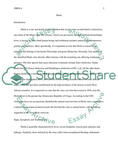 Signs, Symptoms, and Transmission of Ebola