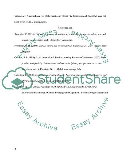 How does critical theory challenge traditional notions of objectivity