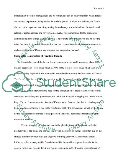 Environmental Sustainability through Conservation of Forests