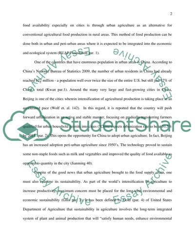Sustainability analysis of urban agriculture in Beijing, China