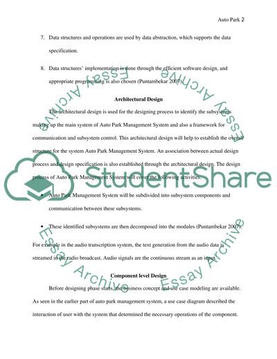 Auto Park Management System - part 2