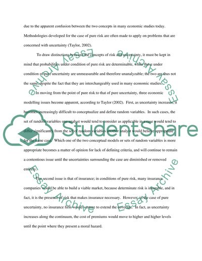 Risk vs uncertainty decision making picture