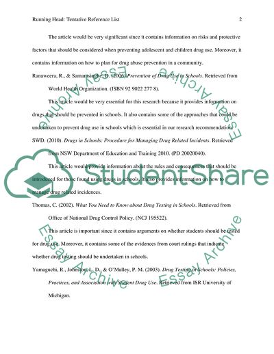 Tentative Reference List