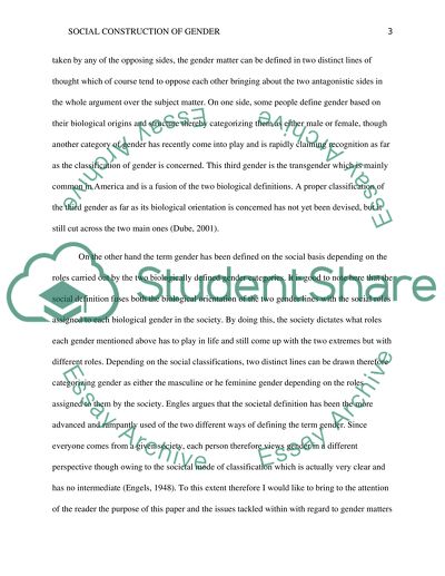 Social constructions of gender