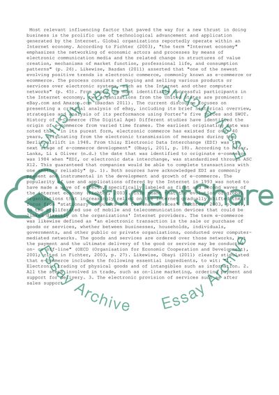 Competitive use of Information at E-bay.com