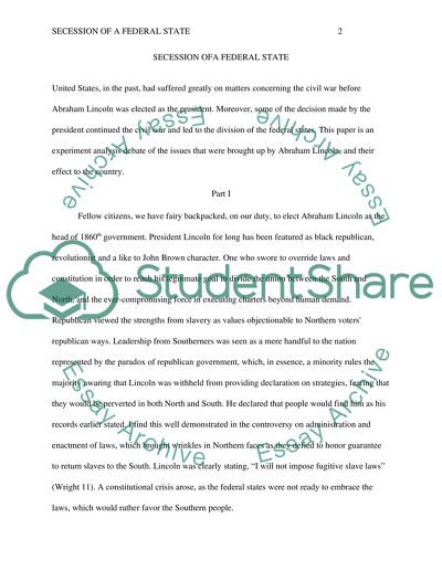 Secession of a Federal State