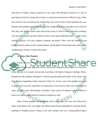 How Did Prophets Function In Israel