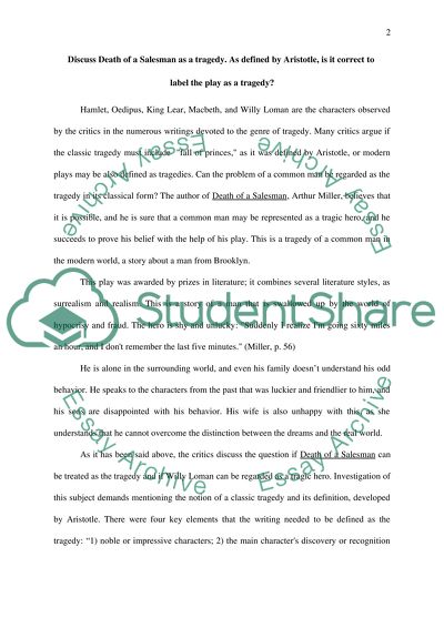 Death of a Salesman as a tragedy