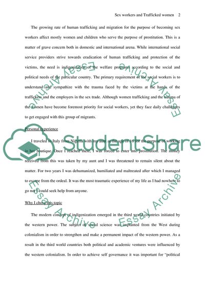 Understanding Traumatic Migrant Sex Workers and Trafficked Women