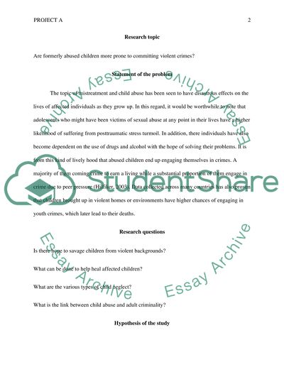 Project A: Research Problem