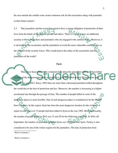 The Protection of Researchers and Journalists in Conflict Zones