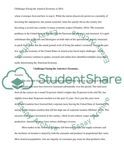 Challenges Facing the American Economy in 2014