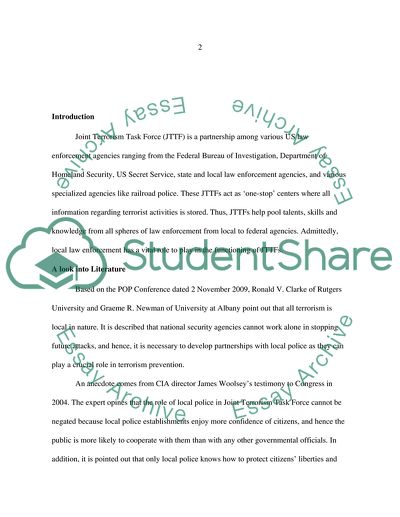 Local Law Enforcement Involvement in Joint Terrorism Task Forces