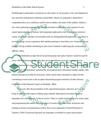 Disabilities in the Public School System