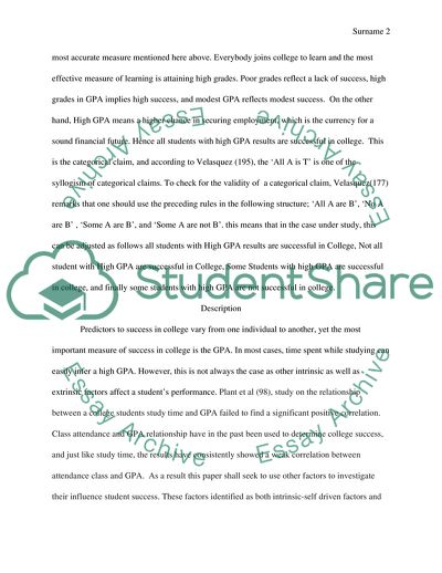 Accurate Predictors of College Success