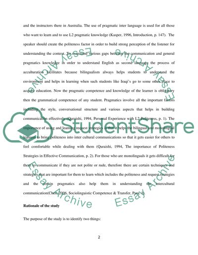 Requests strategies encountered by Iraqi students in Australian Universities