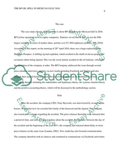 THE BP OIL SPILL IN MEXICAN GULF 2010