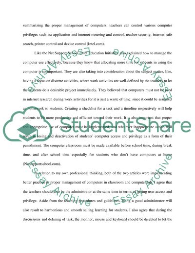 Management of Computers in Classroom and Computer Lab