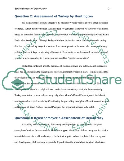 Establishment of Democracy - Favorable and Unfavorable Factors