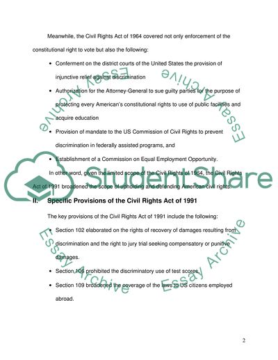 How Does The Civil Rights Act of 1991 Changes the Workplace